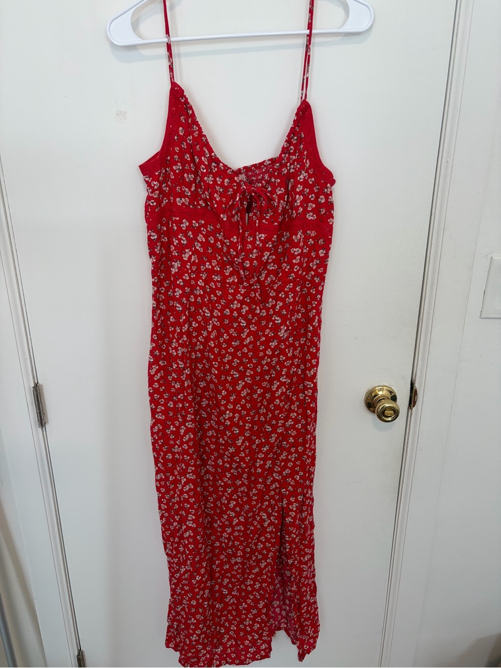 Aeropostale Red Floral Slip Maxi Dress
